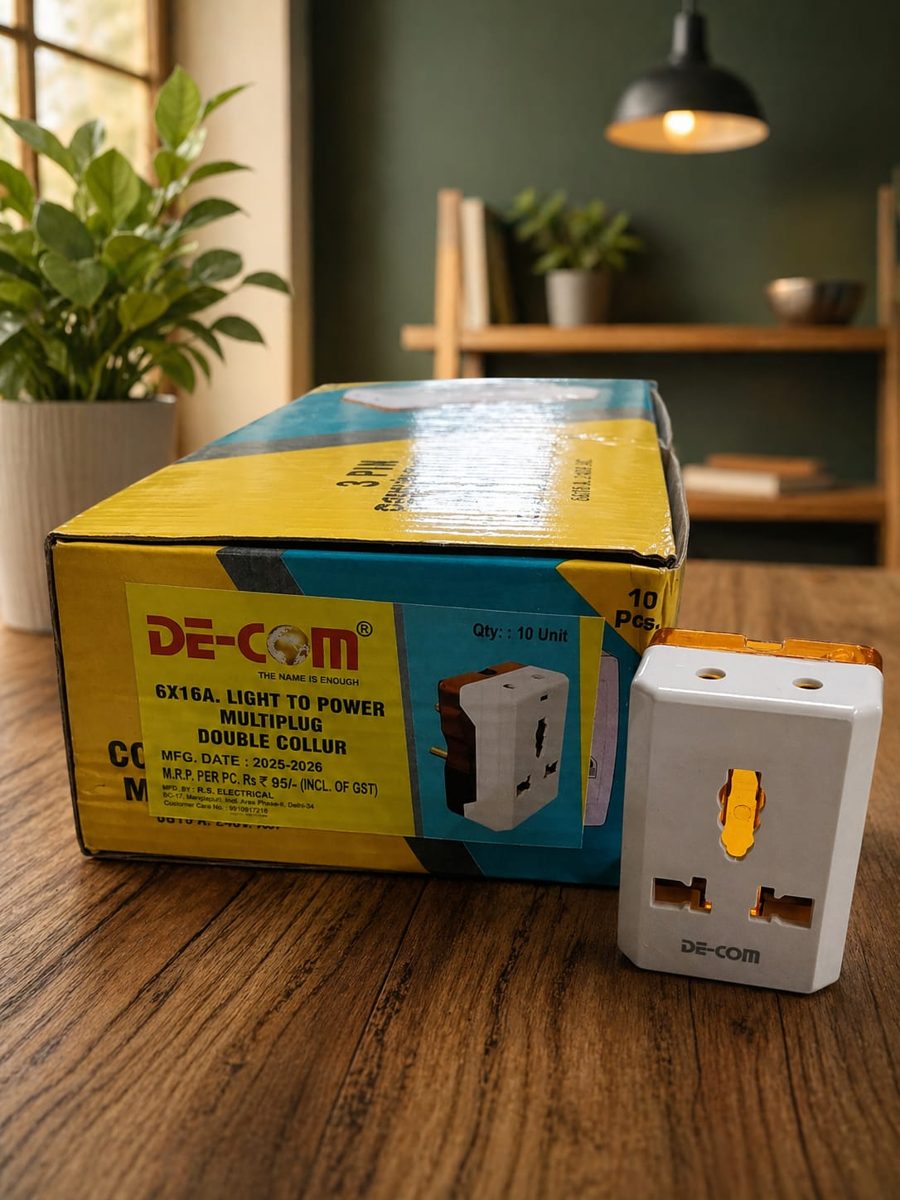 De-Com 6 to 16 amp 3 Pin Multiplug White & Orange