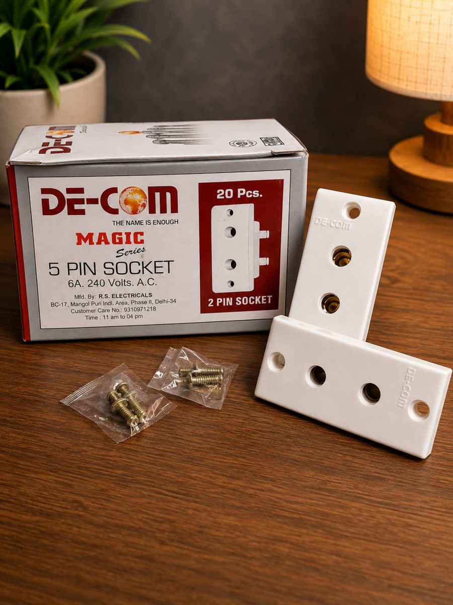 De-Com 6 amp 2 Pin Socket Non-Modular