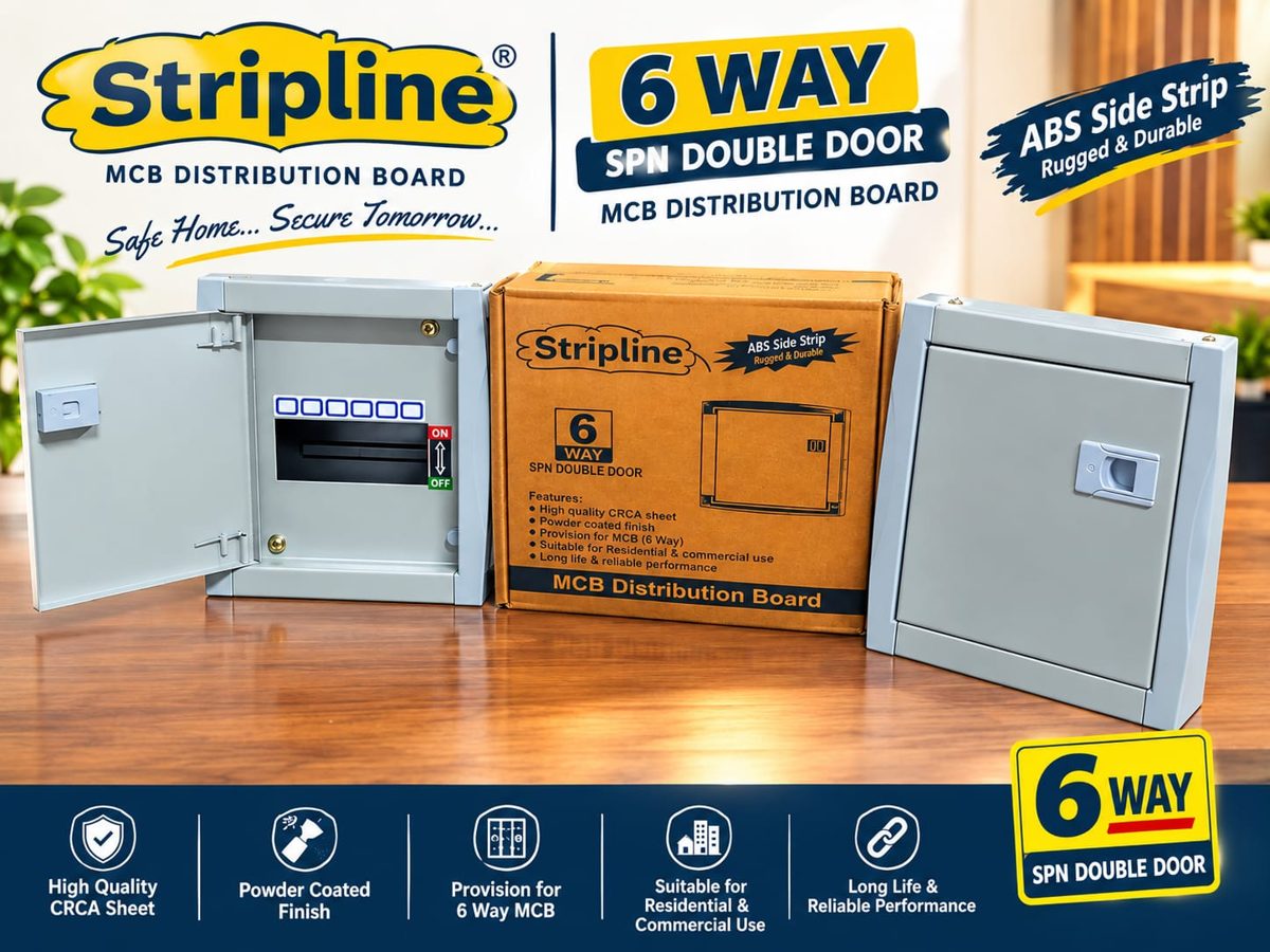 6 Way D.D. MCB box STRIPLINE