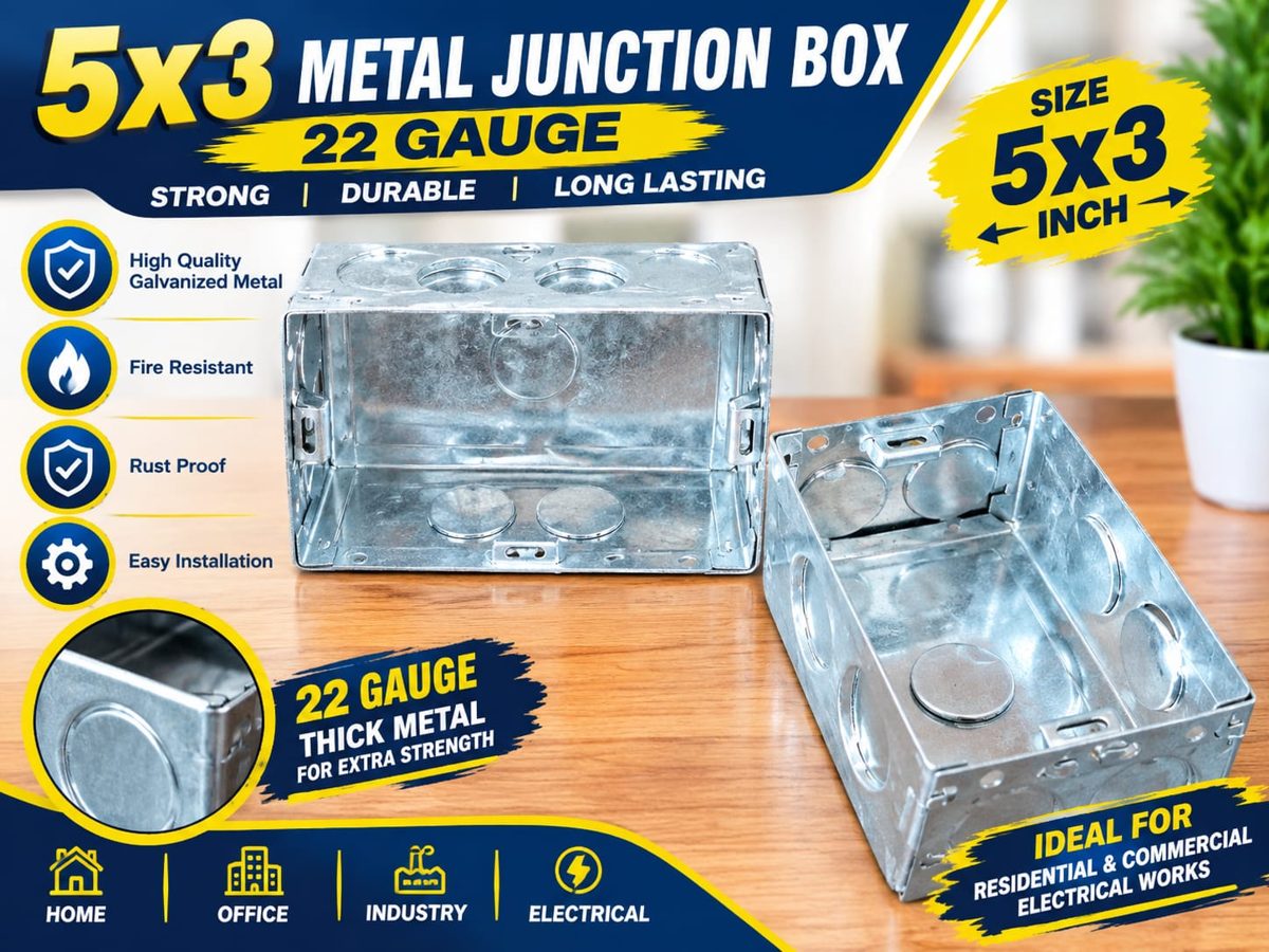 5x3 G.I. METAL BOX 22 Gauge (4 Module)