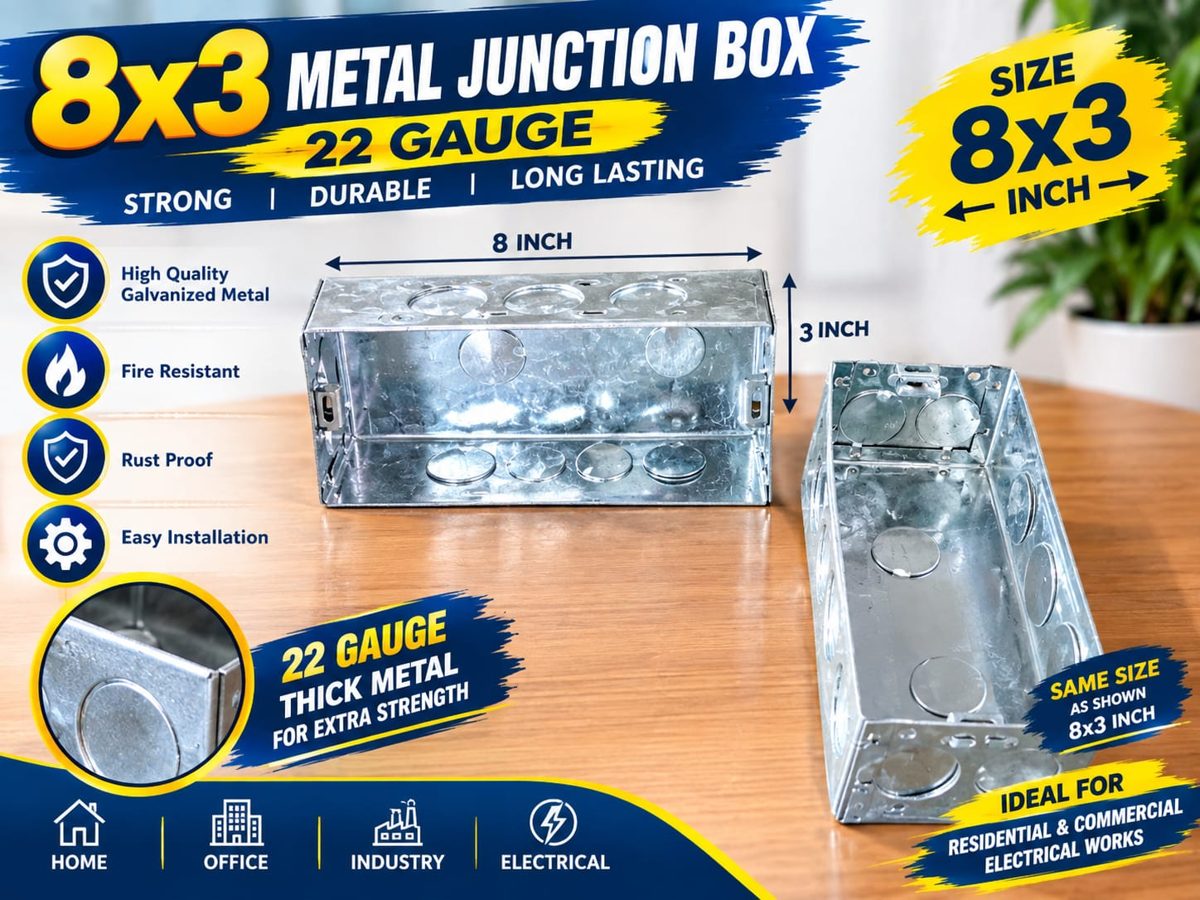 8x3 G.I. METAL BOX 22 Gauge (6 Module)