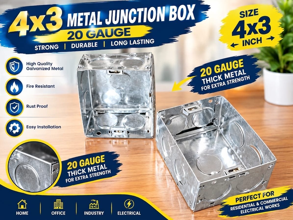 4x3 G.I. METAL BOX 20 Gauge (3 Module)