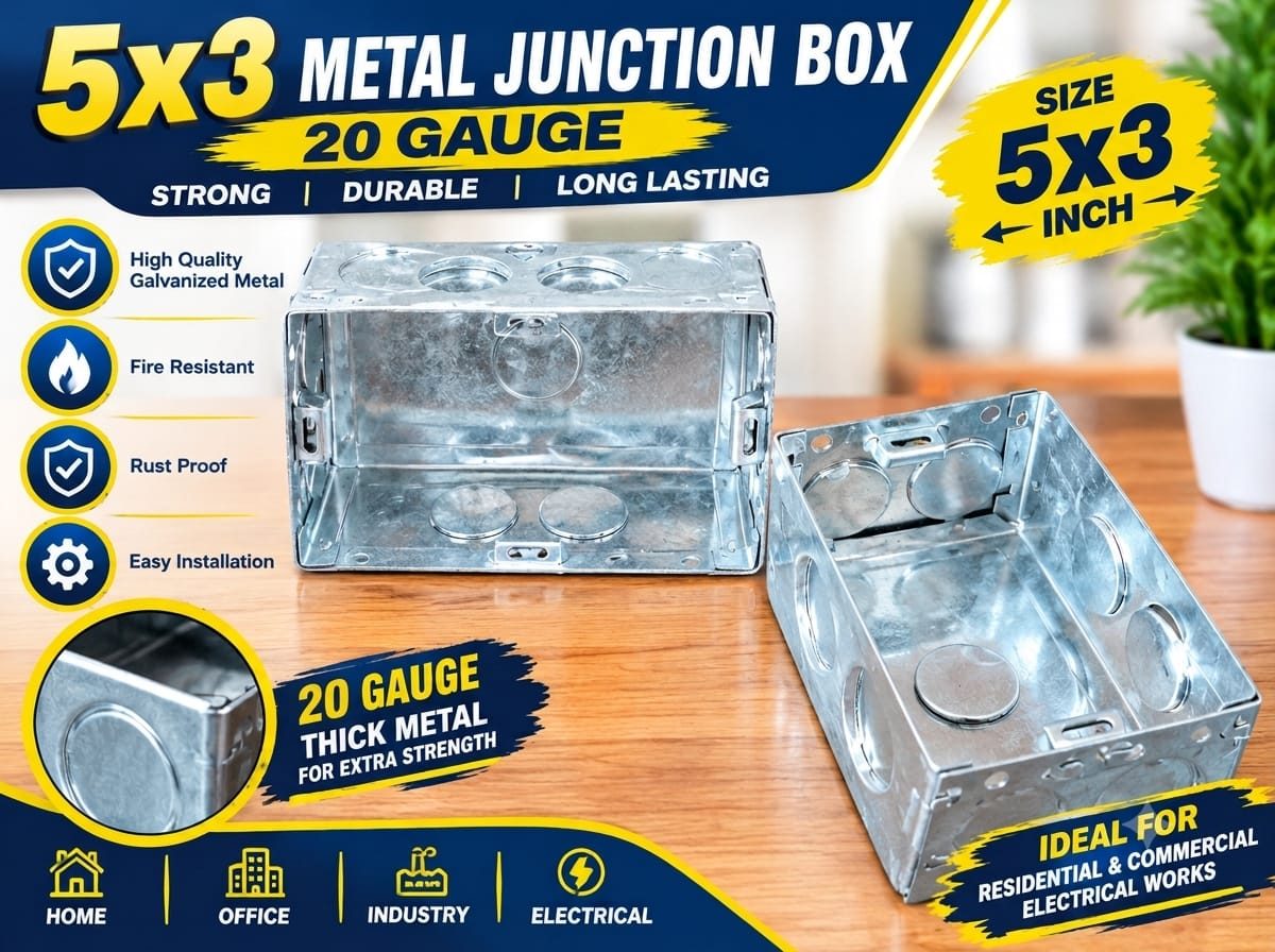 5x3 G.I. METAL BOX 20 Gauge (4 Module)