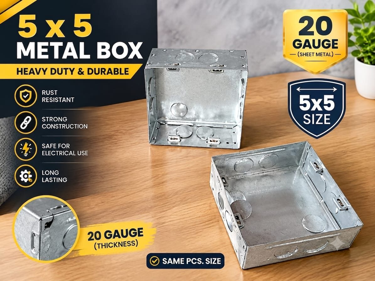 5x5 G.I. METAL BOX 20 Gauge (8 Module) SQUARE