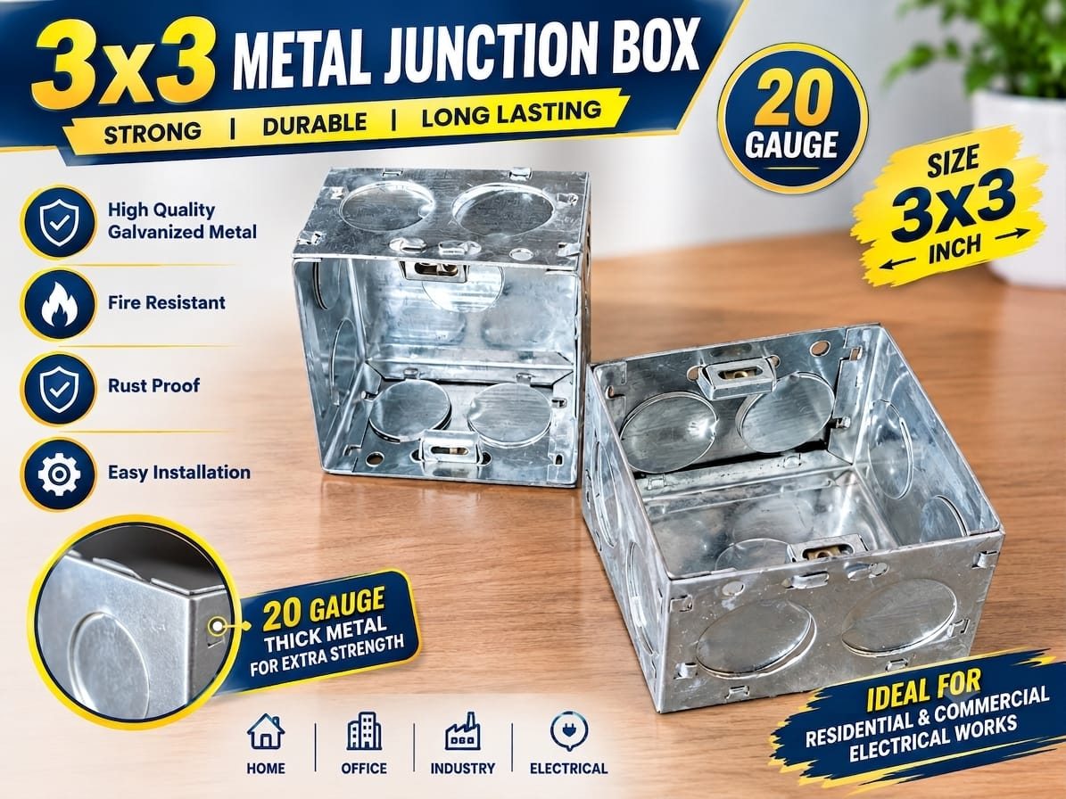 3x3 G.I. METAL BOX 20 Gauge (1/2 Module)